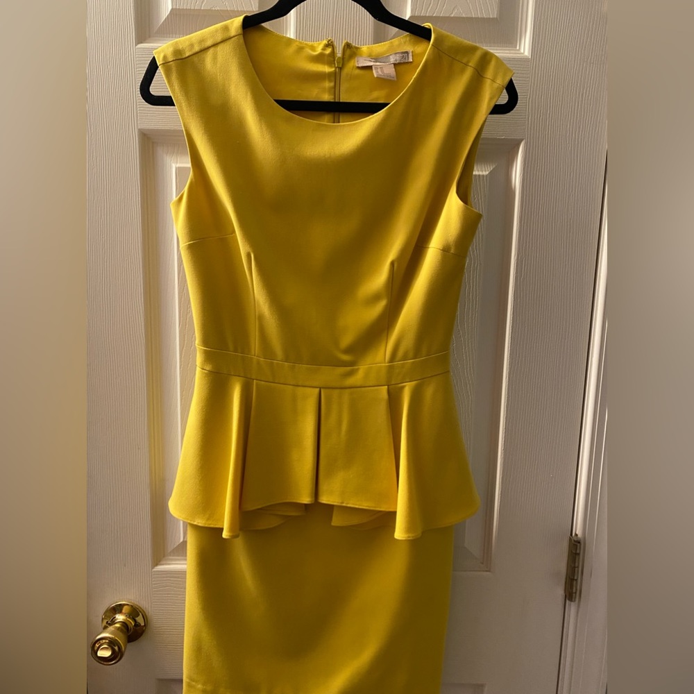 Bright yellow fancy tight dress